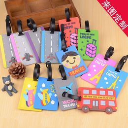 Silicon Luggage Tag for Travel Accessories Suitcase ID Address Label Holder Baggage Portable Luggages Tags