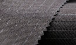 WT66826-203 Pure wool high count worsted fabric [Black Mini Stripe Twill W100](901)