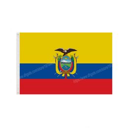 Ecuador Flags National Polyester Banner Flying 90 x 150cm 3 * 5ft Flag All Over The World Worldwide Outdoor can be Customised