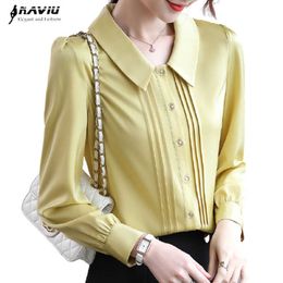 Professional Temperament Shirt Women Spring Slim Formal Long Sleeve Fashion Chiffon Blouses Office Ladies Work Tops 210604