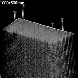 Ceiling Mounted Rain Shower Bathroom Accessories Shower Head Rainfall 1000*500 Polished Big Top Shower Roes 304 Stainless Steel H1209