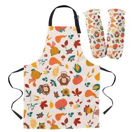 Aprons Thanksgiving Pumpkin Turkey Kitchen Apron Baking Accessories Sleeveless For Men Women Home Cleaning Tools