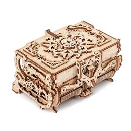 3D Assembled Creative DIY Puzzle Wooden Mechanical Transmission Antique Jewellery Box Model Toy Adult Children Gift Drop 210811