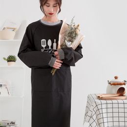 Women Men Kitchen Apron Three Layers Long Sleeve Thick Aprons Cooking Baking Restaurant Workwear Waterproof Household Cleaning Accessories