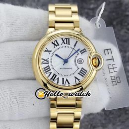 33mm V2 W2BB0002 W2BB0023 Fashion Lady Watches Japan NH05 NH06 Womens Watch White Texture Dial 18K Gold Steel Bracelet Sapphire Wristwatches Hello_watch