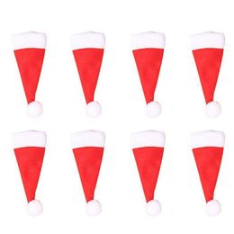 2021 Mini Xmas CapDesigns Drinking Bottle Hat Christmas Cutlery Holder Bag Fork Spoon Pocket Santa Claus Christmas Table Decor