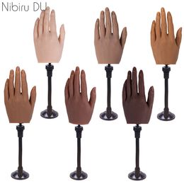 art mannequins Australia - Silicone Practice False Hand Lifesize Embedded Mannequin Model Display Holder Faux With Flexible Finger Nails Art Training Tools