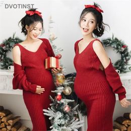 Regalo de Navidad para mujeres embarazadas Vestidos de maternidad de moda  Mujeres fuera del hombro Vestido de maternidad frontal derramado Manga  larga Vestido de fotografía maxi Sesión de fotos | Wish