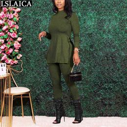 Lounge Set Elastic Waist Pullover Casual Long Sleeve Clothes for Women Solid Color Fashion Simple Style Outfits 210515