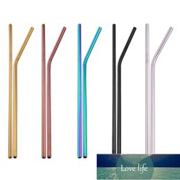 Bar Tools UPORS 4Pcs/Set Stainless Steel Metal Drinking Reusable with Cleaner Straw Brush Set Cocktail Accessories