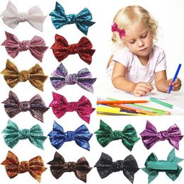 15 Bow Sequins Hairpin cute Baby Girls Barrettes fashion Kids Boutique Hair Clip Children Accessories colors Bangs clip