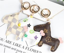 Dog Design Bag Charm Keyring Accessories Fashion Tassel Key Rings PU Leather hippo giraffe Car Keychain Holder Cartoon Jewellery Key Chain Pendant Gift