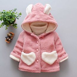 Kids Jacket Winter Girls Outerwear For Baby Sport Coat Plus Velvet Thicken Children Hooded Windproof Clothes Toddler Girl Jacket H0909