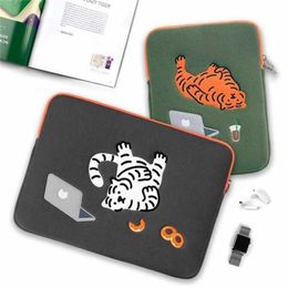 Tablet 13'' Laptop Green Tiger Case Bag For Macbook Ipad Pro Retina 9.7 10.8 11 14 15 15.6 inch Notebook Sleeve 202211