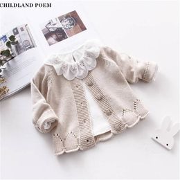 Baby Girls Sweater Spring Toddler Cardigan Coat Jacket Cotton Knitting Girl Infant 211201
