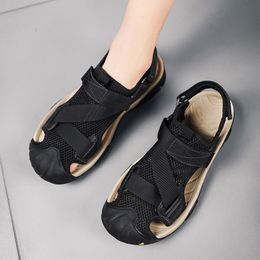 Sandals Mens Summer 2022 Women Black Beige Mesh Leather Sandy Beach Sandal Men Shoes Size 38-44 Code: 93-1801297