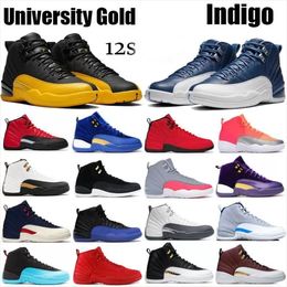 ovo 12 shoes Canada - 2022 New Jumpman Low Easter 12 12s Mens High Basketball Shoes Twist Utility Grind Indigo Flu Game Dark Concord OVO White Royalty Fiba Gamma Blue Playoff Sneakers B56