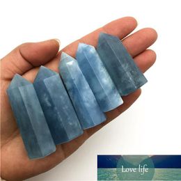 Beautiful 1PC Natural Blue Aquamarine Quartz Crystal Point Tower Chakra Healing Gemstone Home Decor Natural Quartz Crystals