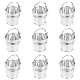 Buckets 10Pcs Mini Food Container Portable Party Snack Bucket For Home Silver