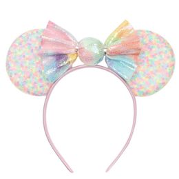 Pcs/Lot, 2021 Candy Sequin Mouse Ears Hairband For Women Girls Macaron Bow Headband Kids Birthday Party Hair Accessories