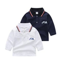 Wholesale and retail sutumn winter new boys T-shirt girls polo shirt high quality Children's clothing lapel long sleeve men Kids tops