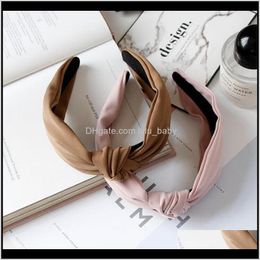 Women Bezel Fashion Korean Style Hairband Female Girls Casual Elegant Cloth Cross Solid Colour Hair Accessories Headwear Vmgul Headband Cqaw0