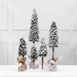 white christmas tree snow Canada - 60cm Nordic Artificial Flocking White Snow PE Christmas Tree Ornament Adornment Desktop Decoration Shopping Mall Scenes Decor H1020