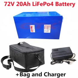 Rechargeable 72V 20Ah LiFePO4 Battery Pack For E-Bike E- skateboard E-scooter Sightseeing car Electric wheelchair+Bag+charger