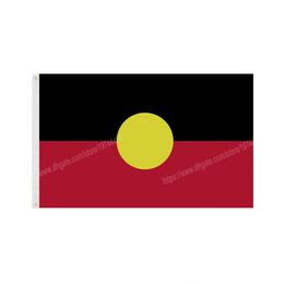Australian Aboriginal Flag For Decoration 90 x 150cm 3 * 5ft Custom Banner Metal Holes Grommets Indoor And Outdoor can be Customised