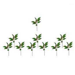 Artificial Green Plants Fake Tree Leaves Red Fruits Flower Arrangements Materials1