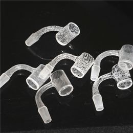 Smoking Fully Weld sandblasted Quartz Banger Beveled Edge Nail Hookahs 14mm Male 90 Nails For bong dabber tools wax