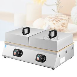 220V Electric Commercial Single Plate Souffle Machine 3000W Stainless Steel Pancake Maker Griddle Bakery Cake Equipment