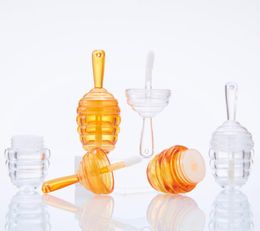 Honeycomb Lip Gloss Tube 5.5ML Botella vacía Transparente Ámbar plástico DIY Contenedor Mini herramienta cosmética