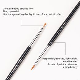 T22 Fine Liner Makeup Brush - Perfect Eyeliner Cosmetics Tools Create Smooth Detailed lines with gel or liquid products