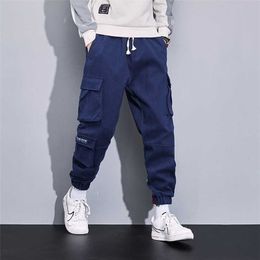 Plus Size Multi-Pockets Cargo Pants Men Streetwear Jogger Pants Ankle-Length Casual Baggy Pants 6XL 7XL 8XL 211201