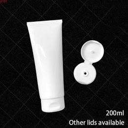 Empty 200g Squeeze Bottle 200ml White Plastic Refillable Tube Cosmetic Face Lotion Cream Packaging Container Free Shippinggood qty