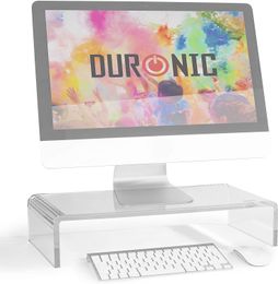 DM053 Clear Acrylic Stand Riser for PC Computer Monitor/Laptop and TV (50cm X 20cm / 30kg Capacity) + 2 Year Warranty