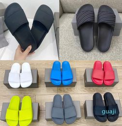 SS Slippers Mens Womens Summer Beach Slide Sandals Comfort Flip Flops Leather Wide Ladies Chaussures Shoes With Box 7709
