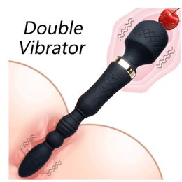 New Clitoris Stimulate Powerful Magic AV Wand Vibrators Sex Toys For Women Double Head Shock for Adults 10 Speeds Anal Vibratorfactory direc