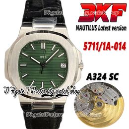 2022 3KF Upgraded V3 5711/1A-014 324SC A324 Automatic Mens Watch Green Texture Dial SS Stainless Steel Case Leather Strap 40mm Super Version eternity Watches 3K324SC