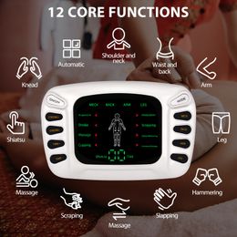 Large Multifunction Double Jack EMS/Tens Unit Electronic Body Slimming Pulse Massage Pain Relief Acupuncture Therapy Machine With 16 pads