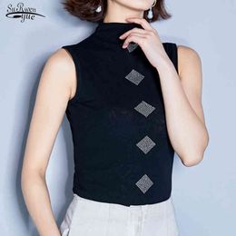 Fashion Summer Women Shirt Blusas Ladies Tops Sleeveless Harajuku Top for Clothing Plus Size Black 4414 210521