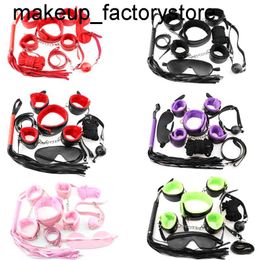 sex toy massager Massage Sex Toys For Couples Woman Men BDSM Bondage Gear Erotic Restraint Set Handcuffs Ankle Cuffs Eye Mask Whip Gag Adults Games