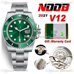 N V12 SA3135 Automatic Mens Watch Ceramics Bezel Green Dial 904L OysterSteel Bracelet Super Edition Correct Shock Absorber Same Serial Warranty Card Puretime01 D4