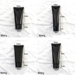 Empty Black Plastic Hand Cream Container bottles Squeeze Soft Hose Tubes with Screw cap