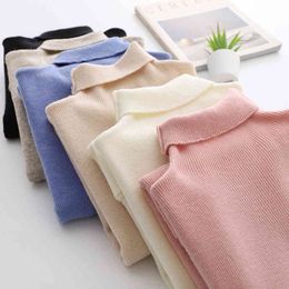 BLSQR Autumn Winter Candy Colour Sweater Women Knitted Ribbed Pullover Turtleneck Slim Jumper Soft Warm Pull Femme 210430