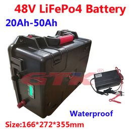 48V 20Ah 25Ah 30Ah 40Ah 50Ah LiFepo4 lithium battery pack with BMS for 3000w motorhome electric car solar energy+5A charger