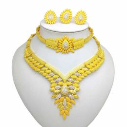 KINGDOM MA Nigerian Wedding African Beads Jewelry Set For Women Gold Color African Costume Jewelry Set Dubai Big Jewelry Sets H1022