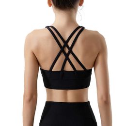 Yoga Kıyafetler Iç Çamaşırı Çapraz Geri Camiş Koşu Spor Darbeye Spor Sutyen Yastıklı Tank Tops Gym Giyim Kadın Lady Gömlek T-shirt