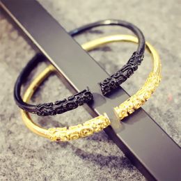 Dasheng's Return Ruyi Gold Hoop Stick Bracelet Men's and Women's Same Personality Creative Couple Bracelet Q0719